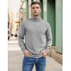 COOFANDY Men’s Quarter Zip Up Pullover Slim Fit Lightweight Mock Neck Long Sleeve Sweaters(Light Gray)