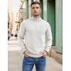 COOFANDY Men’s Quarter Zip Up Pullover Slim Fit Lightweight Mock Neck Long Sleeve Sweaters(White)