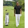 COOFANDY Men’s Quick Dry Golf Polo Shirts Short Sleeve Henley Shirt Active Athletic Collarless Sports T Shirts(Black1)