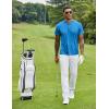 COOFANDY Men’s Quick Dry Golf Polo Shirts Short Sleeve Henley Shirt Active Athletic Collarless Sports T Shirts(Blue1)