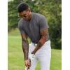 COOFANDY Men’s Quick Dry Golf Polo Shirts Short Sleeve Henley Shirt Active Athletic Collarless Sports T Shirts(Dark Grey1)