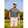 COOFANDY Men’s Quick Dry Golf Polo Shirts Short Sleeve Henley Shirt Active Athletic Collarless Sports T Shirts(Grey)