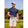 COOFANDY Men’s Quick Dry Golf Polo Shirts Short Sleeve Henley Shirt Active Athletic Collarless Sports T Shirts(Navy Blue)