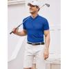 COOFANDY Men’s Quick Dry Golf Polo Shirts Short Sleeve Henley Shirt Active Athletic Collarless Sports T Shirts(Royal Blue)