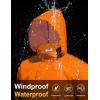 COOFANDY Men’s Rain Jacket Waterproof Packable Raincoat Lightweight Rain Shell Hood Travel Golf Hiking Cycling Zip Pockets(Orange)