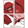 COOFANDY Men’s Rain Jacket Waterproof Packable Raincoat Lightweight Rain Shell Hood Travel Golf Hiking Cycling Zip Pockets(Red)
