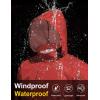 COOFANDY Men’s Rain Jacket Waterproof Packable Raincoat Lightweight Rain Shell Hood Travel Golf Hiking Cycling Zip Pockets(Red)