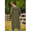 COOFANDY Men’s Rain Jacket with Hood Waterproof Lightweight Active Long Raincoat(Army Green)
