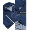 COOFANDY Men’s Rain Jacket with Hood Waterproof Lightweight Active Long Raincoat(Blue)