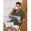 COOFANDY Men’s Ribbed Button Down Shirts Short Sleeve Casual Shirt with Pocket Summer Beach Camp Tops(Armygreen)