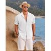 COOFANDY Men’s Ribbed Button Down Shirts Short Sleeve Casual Shirt with Pocket Summer Beach Camp Tops(White)