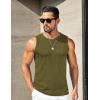 COOFANDY Mens Ribbed Knit Tank Tops Casual Sleeveless Muscle Shirts Basic Undershirts Tank(Army Green)