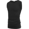 COOFANDY Mens Ribbed Knit Tank Tops Casual Sleeveless Muscle Shirts Basic Undershirts Tank(Black)