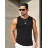 COOFANDY Mens Ribbed Knit Tank Tops Casual Sleeveless Muscle Shirts Basic Undershirts Tank(Black)