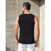COOFANDY Mens Ribbed Knit Tank Tops Casual Sleeveless Muscle Shirts Basic Undershirts Tank(Black)