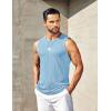 COOFANDY Mens Ribbed Knit Tank Tops Casual Sleeveless Muscle Shirts Basic Undershirts Tank(Light Blue)