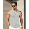 COOFANDY Mens Ribbed Knit Tank Tops Casual Sleeveless Muscle Shirts Basic Undershirts Tank(Light Grey)
