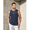 COOFANDY Mens Ribbed Knit Tank Tops Casual Sleeveless Muscle Shirts Basic Undershirts Tank(Navy Blue)