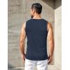 COOFANDY Mens Ribbed Knit Tank Tops Casual Sleeveless Muscle Shirts Basic Undershirts Tank(Navy Blue)
