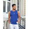 COOFANDY Mens Ribbed Knit Tank Tops Casual Sleeveless Muscle Shirts Basic Undershirts Tank(Royal Blue)