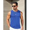 COOFANDY Mens Ribbed Knit Tank Tops Casual Sleeveless Muscle Shirts Basic Undershirts Tank(Royal Blue)