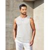 COOFANDY Mens Ribbed Knit Tank Tops Casual Sleeveless Muscle Shirts Basic Undershirts Tank(White)