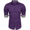 COOFANDY Men’s Rose Shiny Shirt Luxury Flowered Printed Button Down Shirt(Purple)