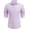 COOFANDY Men’s Rose Shiny Shirt Luxury Flowered Printed Button Down Shirt(Purple Stripes)