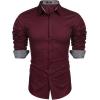 COOFANDY Men’s Rose Shiny Shirt Luxury Flowered Printed Button Down Shirt(Wine Red)