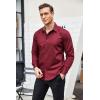 COOFANDY Men’s Rose Shiny Shirt Luxury Flowered Printed Button Down Shirt(Wine Red)