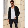 COOFANDY Men’s Ruffle Shawl Collar Cardigan Open Front Lightweight Long Length Drape Cape Overcoat with Pockets(Black)