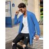 COOFANDY Men’s Ruffle Shawl Collar Cardigan Open Front Lightweight Long Length Drape Cape Overcoat with Pockets(Blue)