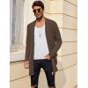 COOFANDY Men’s Ruffle Shawl Collar Cardigan Open Front Lightweight Long Length Drape Cape Overcoat with Pockets(Coffe)