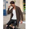 COOFANDY Men’s Ruffle Shawl Collar Cardigan Open Front Lightweight Long Length Drape Cape Overcoat with Pockets(Coffe)