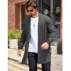 COOFANDY Men’s Ruffle Shawl Collar Cardigan Open Front Lightweight Long Length Drape Cape Overcoat with Pockets(Deep Gray)