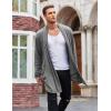 COOFANDY Men’s Ruffle Shawl Collar Cardigan Open Front Lightweight Long Length Drape Cape Overcoat with Pockets(Gray)