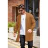COOFANDY Men’s Ruffle Shawl Collar Cardigan Open Front Lightweight Long Length Drape Cape Overcoat with Pockets(Light Brown)