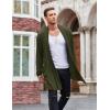 COOFANDY Men’s Ruffle Shawl Collar Cardigan Open Front Lightweight Long Length Drape Cape Overcoat with Pockets(Olive Green)