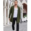COOFANDY Men’s Ruffle Shawl Collar Cardigan Open Front Lightweight Long Length Drape Cape Overcoat with Pockets(Olive Green)