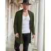 COOFANDY Men’s Ruffle Shawl Collar Cardigan Open Front Lightweight Long Length Drape Cape Overcoat with Pockets(Olive Green)