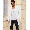 COOFANDY Men’s Ruffle Shawl Collar Cardigan Open Front Lightweight Long Length Drape Cape Overcoat with Pockets(White)