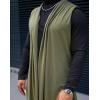 COOFANDY Men’s Ruffle Shawl Collar Cardigan Sleeveless Open Front Sleeveless Kimono Vest(Army Green)
