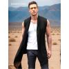 COOFANDY Men’s Ruffle Shawl Collar Cardigan Sleeveless Open Front Sleeveless Kimono Vest(Black)