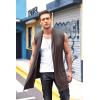 COOFANDY Men’s Ruffle Shawl Collar Cardigan Sleeveless Open Front Sleeveless Kimono Vest(Coffee)