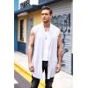 COOFANDY Men’s Ruffle Shawl Collar Cardigan Sleeveless Open Front Sleeveless Kimono Vest(White)