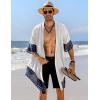 COOFANDY Men’s Ruffle Shawl Collar Lightweight Cardigan Long Kimono Jackets Open Front Drape Cape Coat(White)