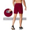 COOFANDY Men’s Running Athletic Shorts 5 Inch 2 Pack Gym Workout Shorts Fitted Exercise Hiking Shorts with Zipper Pocket(Dark Red/Black)