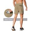 COOFANDY Men’s Running Athletic Shorts 5 Inch 2 Pack Gym Workout Shorts Fitted Exercise Hiking Shorts with Zipper Pocket(Khaki/Light Grey)