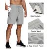 COOFANDY Men’s Running Athletic Shorts 9″ Gym Workout Lightweight Elastic Waist Sports Shorts(Light Grey)