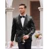 COOFANDY Men’s Sequin Blazer Sparkly Glitter Jacket Shiny Floral Suit Jacket Stylish Party Wedding Banquet Prom Tuxedo(Black)